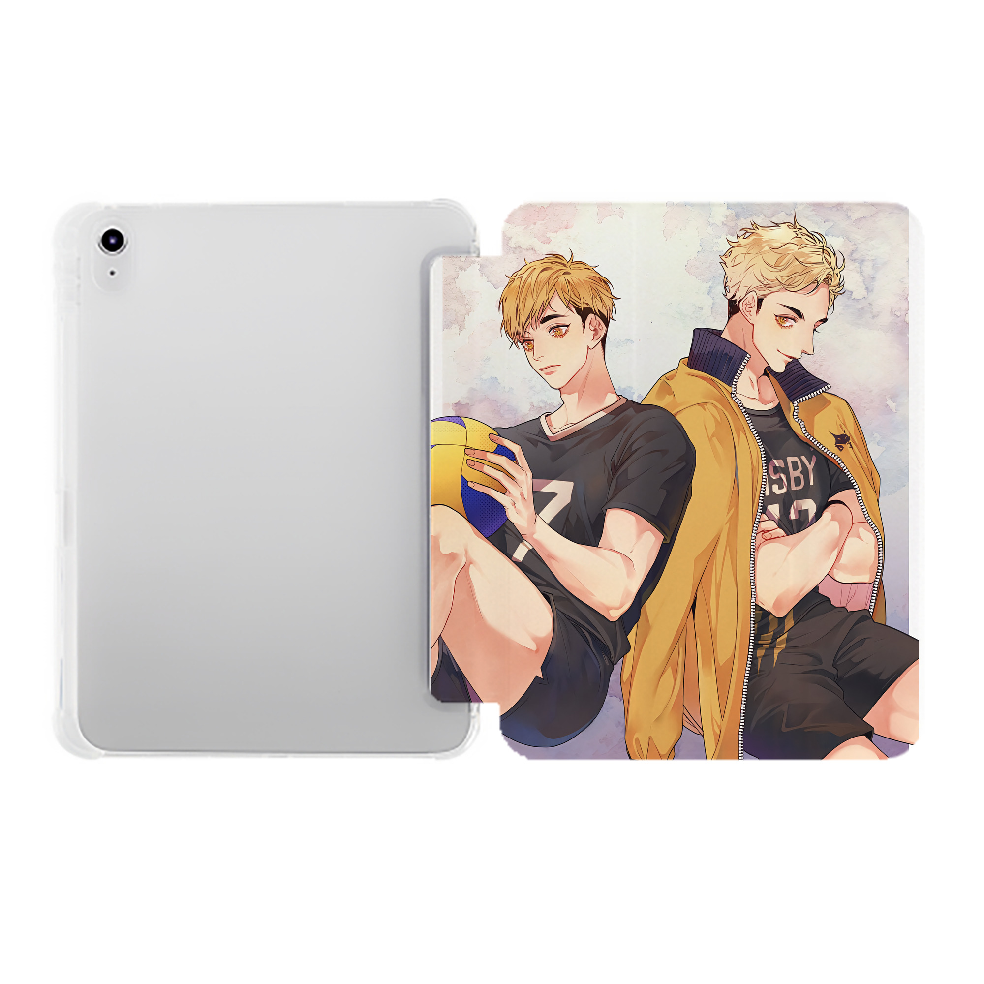 （画像用） ハイキュー!! Haikyu!! IPad ケース ペン収納付き 三つ折りスタンド PUレザー×シリコン 対応機種9.5/10.5/10.9インチ